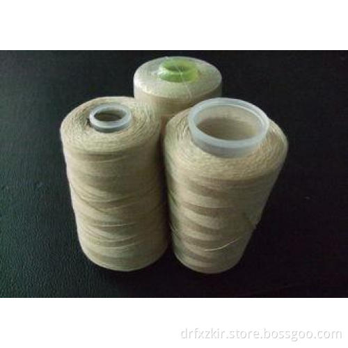 Beige 100% Polyester Sewing Thread For Leather Garments Tkt